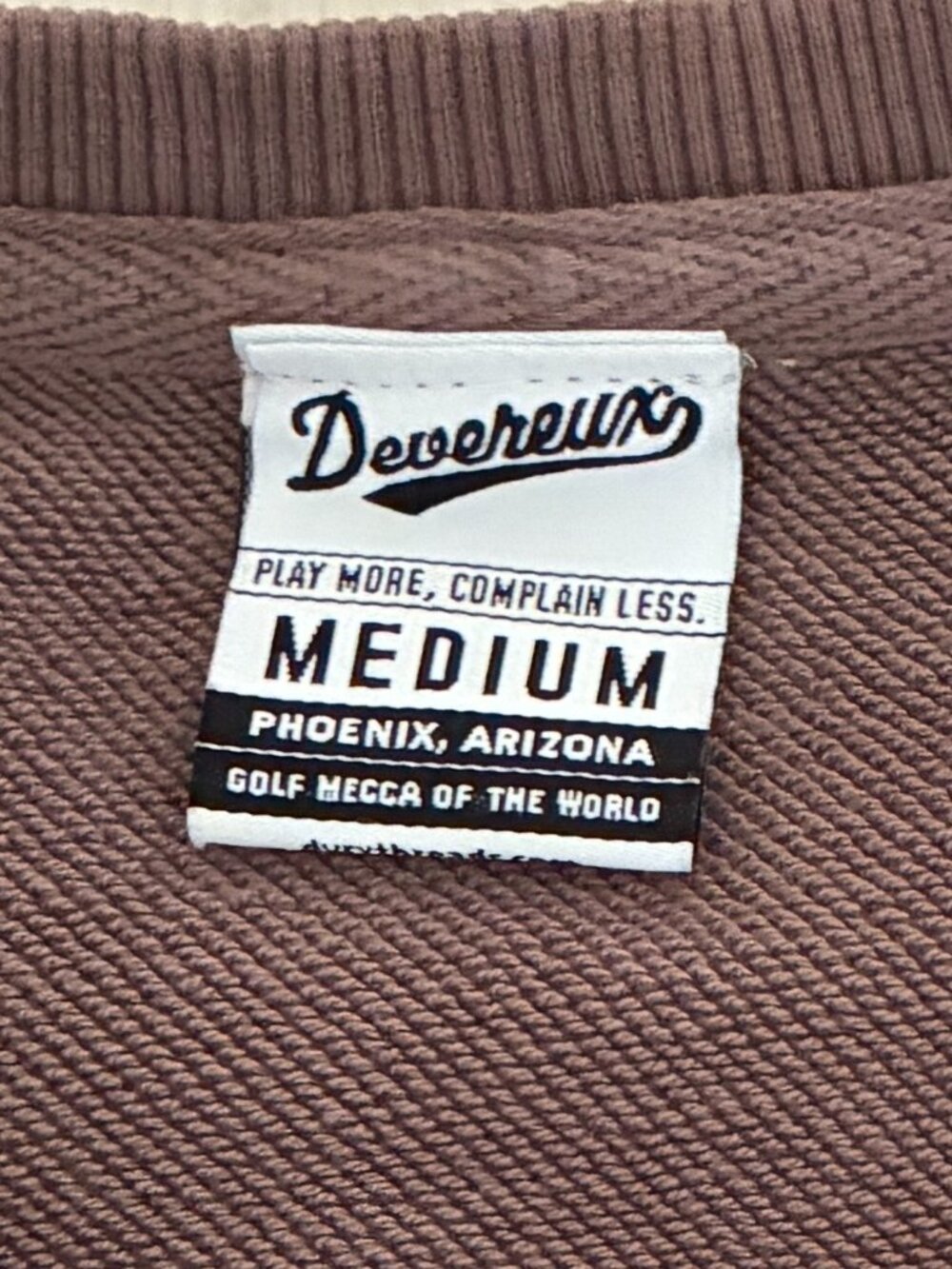 Devereux Golf Brown Skull Caddie Chenille Patch Crewneck Sweatshirt Medium - Picture 5 of 6